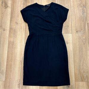 🌟BROOKS BROTHERS🌟 FAUX WRAP V NECK SHORT SLEEVE SHEATH DRESS NAVY SZ 10